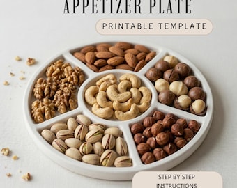 Plantilla para plato de tapas: Vajilla de cerámica para aperitivos y utensilios de cocina (patrón en PDF)