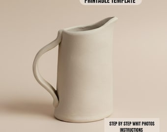 Pottery Jug Slab Building Template: DIY Ceramic Pitcher (PDF Pattern)