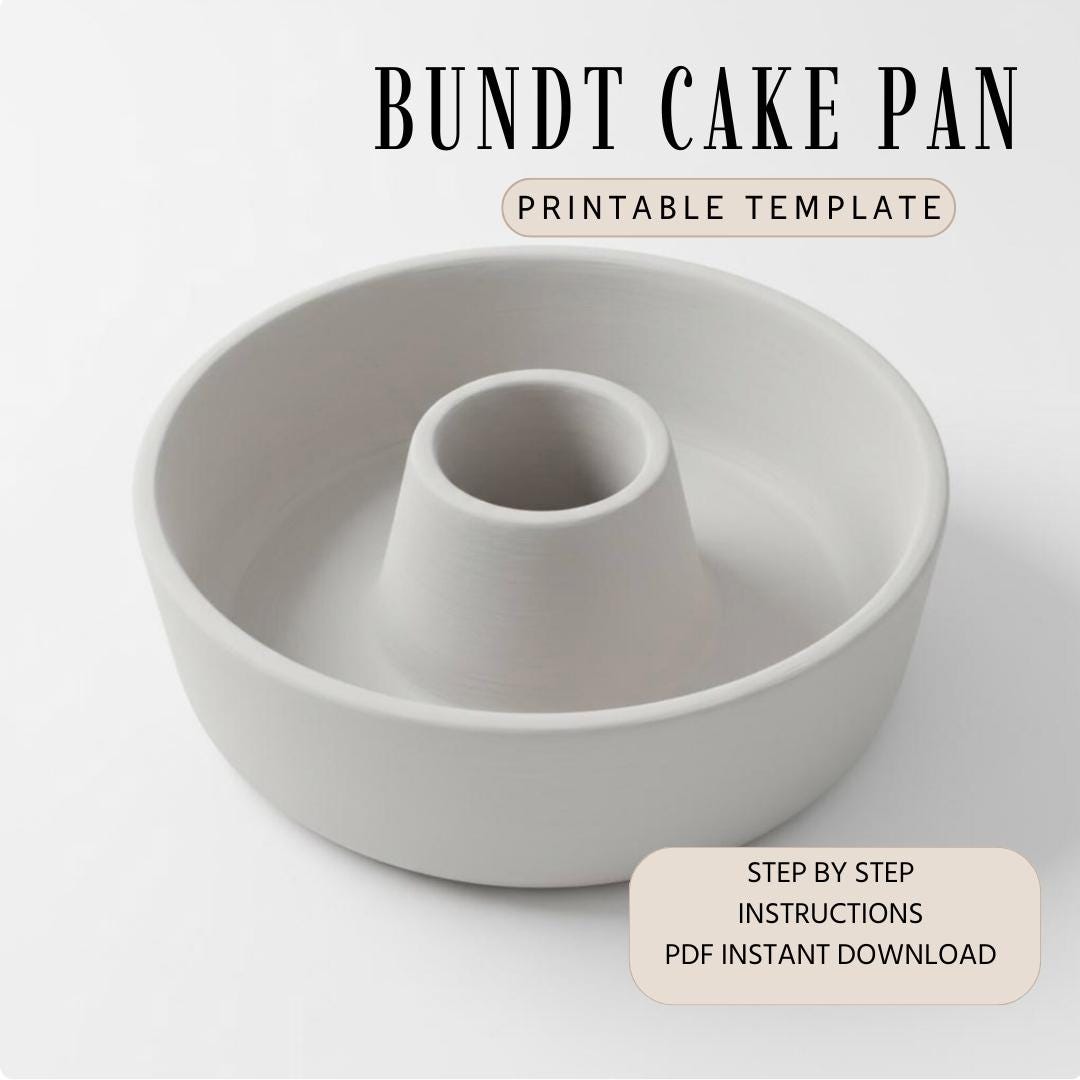 Homeware Bundt Cake Pan Pottery Template: Slab Handbuilding Tool (PDF ...