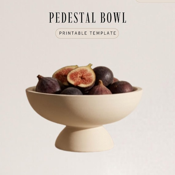 Pedestal Bowl Pottery Template: DIY Ceramic Pattern (Printable PDF)