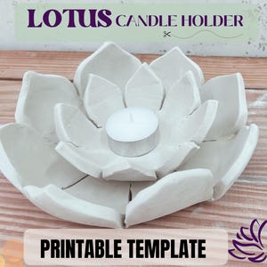 Lotus Blume Kerzenhalter Keramik Vorlage, Teelichthalter Keramik Muster, Platte Gebäude Vorlage, Yoga-Liebhaber Geschenk, Meditationsraum
