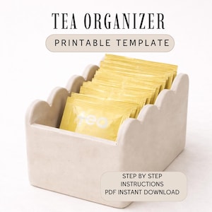 Tea organizer Pottery Template: DIY Slab Building (PDF Pattern)