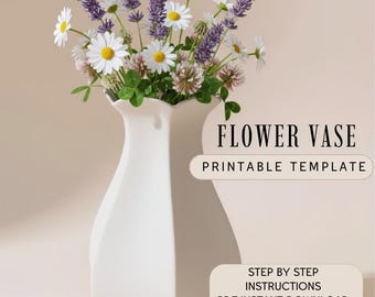 Tall Flower Vase Slab Building Template: DIY Pottery Pattern (PDF)