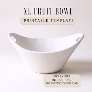XL Fruit Bowl Pottery Template: Slab Building PDF Pattern