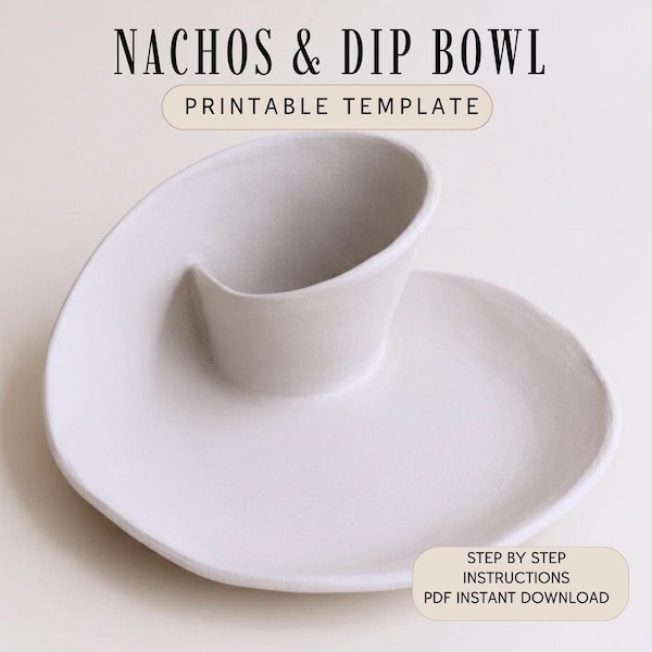 Modèle de poterie pour bols nachos et trempettes – Téléchargement immédiat