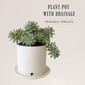 Plantilla para maceta de cerámica con drenaje (patrón en PDF)