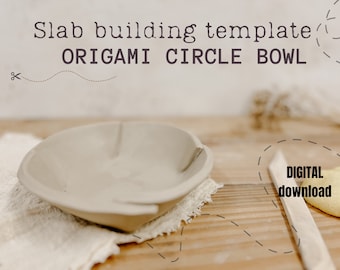 Origami Pottery Bowl Template: Slab Building PDF Pattern
