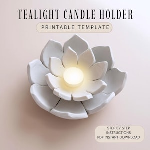 Tealight Lotus Candle Holder Pottery Template: DIY Ceramic  Pattern (PDF Pattern)