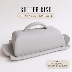 Butter Dish Pottery Template: DIY Slab Building (PDF Pattern)