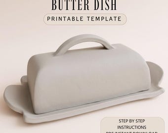 Butter Dish Pottery Template: DIY Slab Building (PDF Pattern)