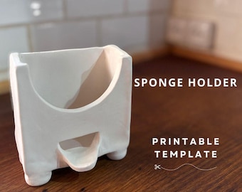 Pottery Sponge Holder Template: Slab Building Pattern (PDF Pattern)