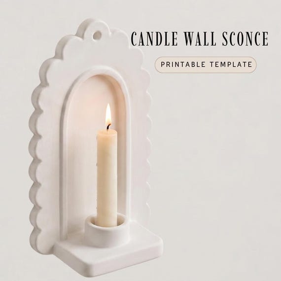 Ceramic Wall Sconce Template: Boho Slab Building PDF Pattern