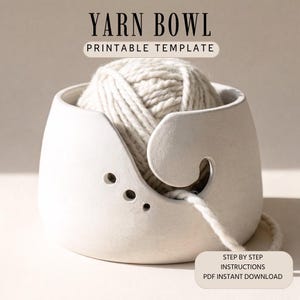 Yarn bowl Pottery Template: DIY Slab Building (PDF Pattern)