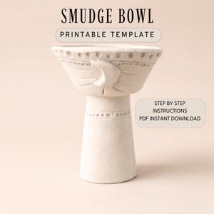 Smudge Bowl-aardewerksjabloon, copalera-plaat, wierookhouder (pdf-patroon)