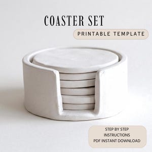 Coaster & Holder Ceramic Template:  Homeware Slab Building Pattern (PDF Pattern)