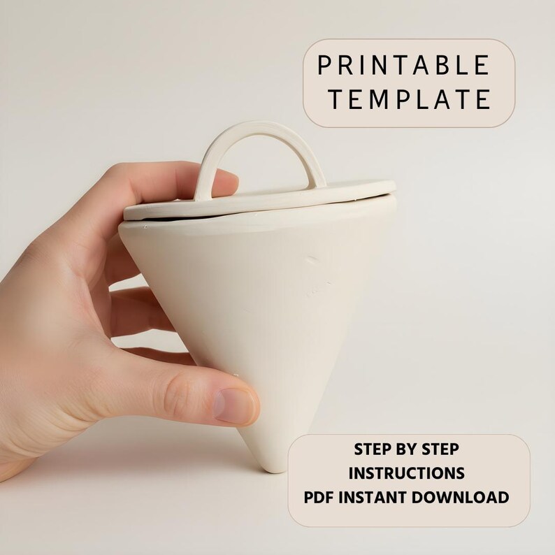 Oya self watering Pottery Template: instant download (PDF Pattern) image 2