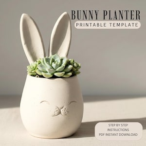 Häschen-Blumentopf Vorlage: DIY Plattenbau (PDF Pattern)