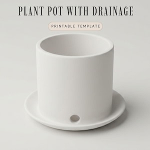 Sjabloon voor aardewerk plantpot: kleiplaat bouwen met drainage