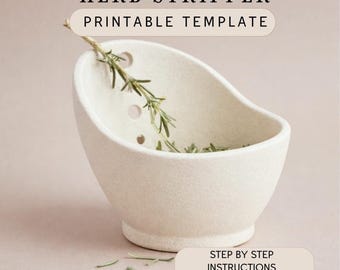 Herb stripper Pottery Template – Printable DIY Homeware kitchen helper