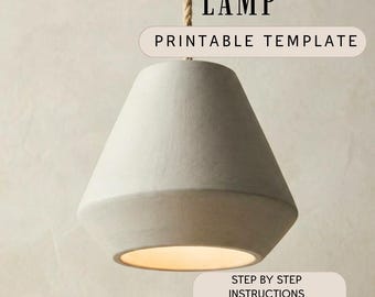 Ceramic lamp Pottery Template:  homeware DIY Slab Building (PDF Pattern)