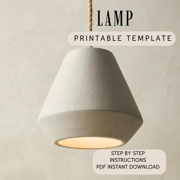 Ceramic lamp Pottery Template:  homeware DIY Slab Building (PDF Pattern)