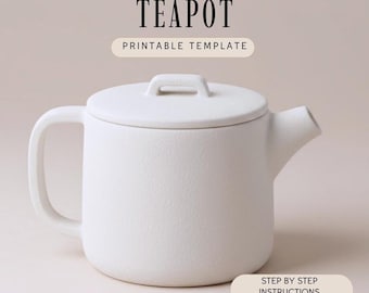 Ceramic Teapot Pottery Template: DIY Slab Building (PDF Pattern)