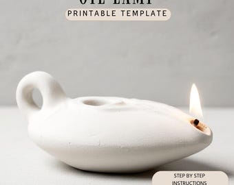 Plantilla de lámpara de aceite: Construcción de losa de cerámica (Patrón PDF)