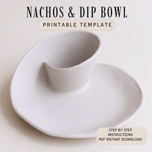 Plantilla de cerámica para cuencos para nachos y salsas (descarga instantánea)