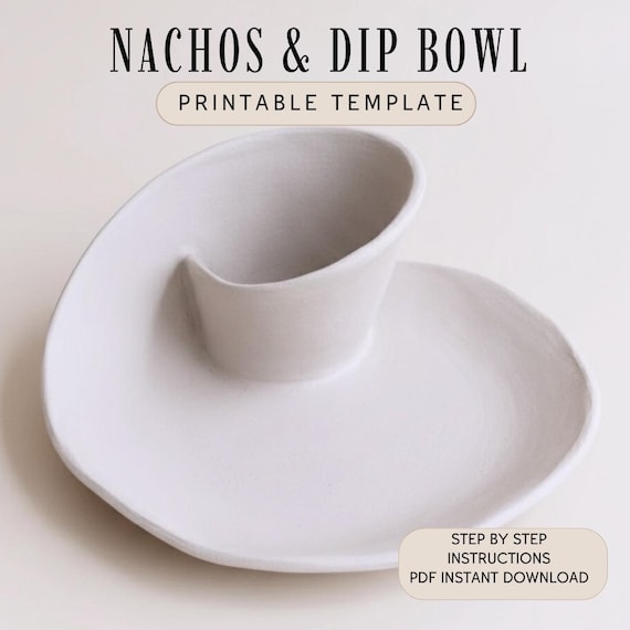 Nacho & Dip Bowl Pottery Template – Instant Download