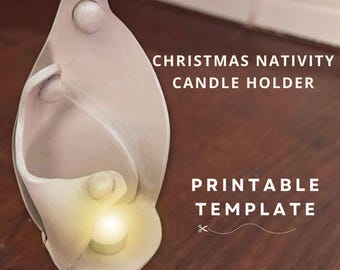 Christmas Nativity Candle Holder Pottery Template (PDF Pattern)
