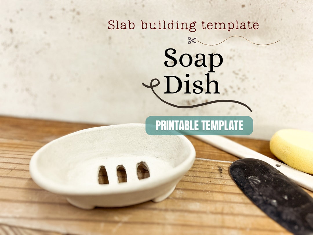 Pottery Soap Dish Template: Slab Build, Draining Design (PDF Pattern ...
