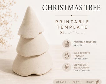 Christmas Tree Pottery Template: DIY Ceramic Decor (PDF Pattern)