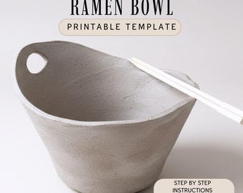 Ramen Bowl Pottery Template with Chopsticks Rest (PDF Pattern)