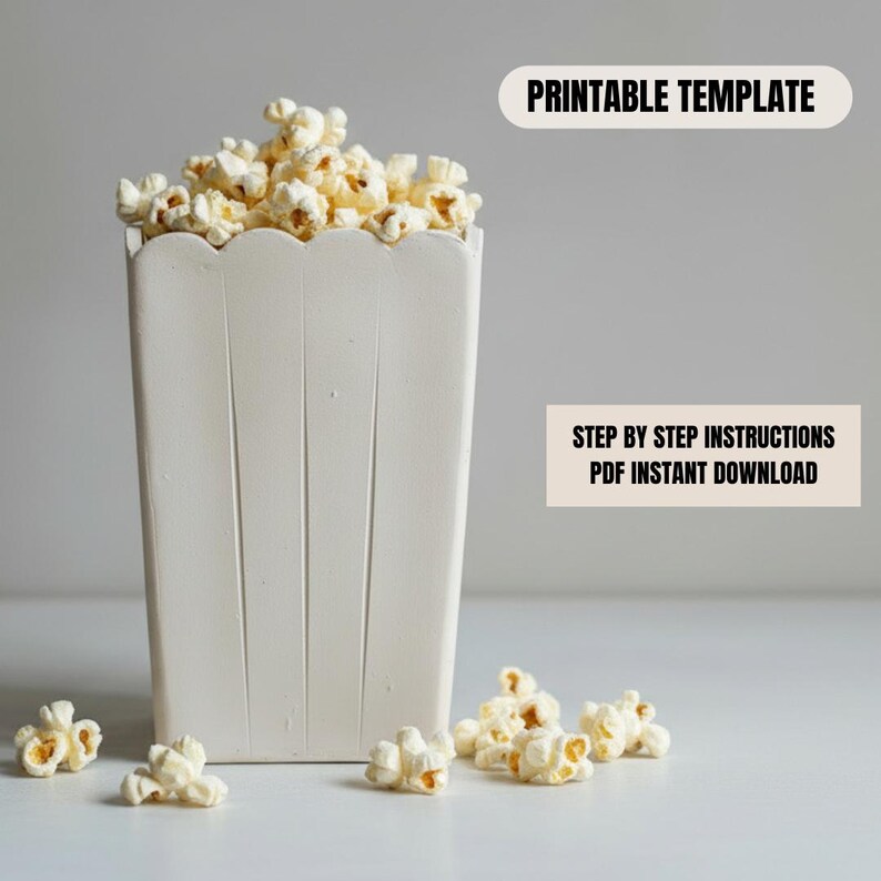 Popcorn Bucket Template.pdf Pottery Popcorn Bowl Template: DIY Slab Building Pattern (PDF) - Etsy ...
