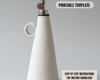 Oil dispenser Bottle Pottery Tutorial – Printable PDF Pattern
