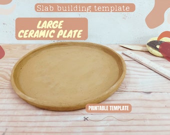 May include: A printable template for a large ceramic plate. The template is printed on a piece of paper and is ready to be cut out and used to create a ceramic plate.
