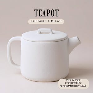 Plantillas para fabricar teteras de cerámica con placas: Patrón PDF para bricolaje