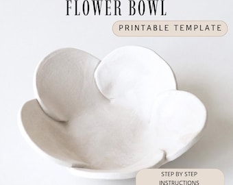 Origami Flower Bowl Pottery Template: Slab Building ceramic template (PDF Pattern)