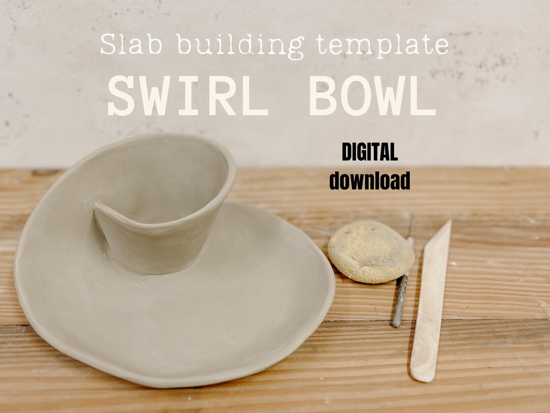 Swirl Bowl Pottery Template, Pottery Tool, Salad Bowl Ceramic Pattern ...
