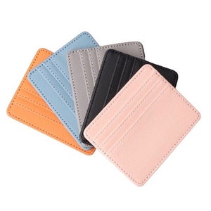 Tarjetero Estuche para tarjetas delgado con múltiples ranuras Cartera para hombres y mujeres