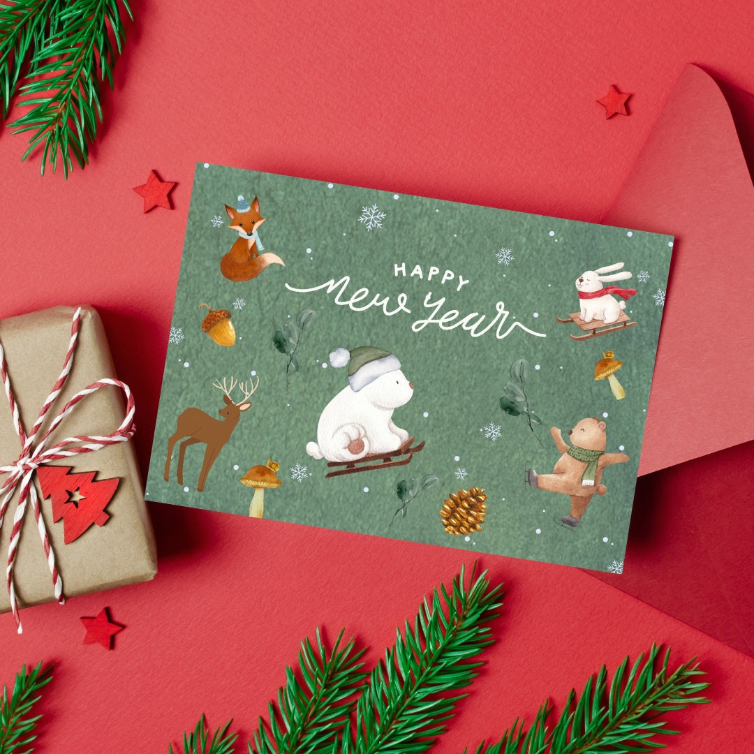 Digital Christmas Cards, Printable Holidays Cards, Printable Merry ...