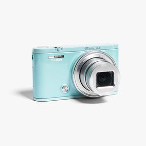 Casio Exilim EX-ZR5000 12MP Blue Vintage Digital Camera Tilt LCD