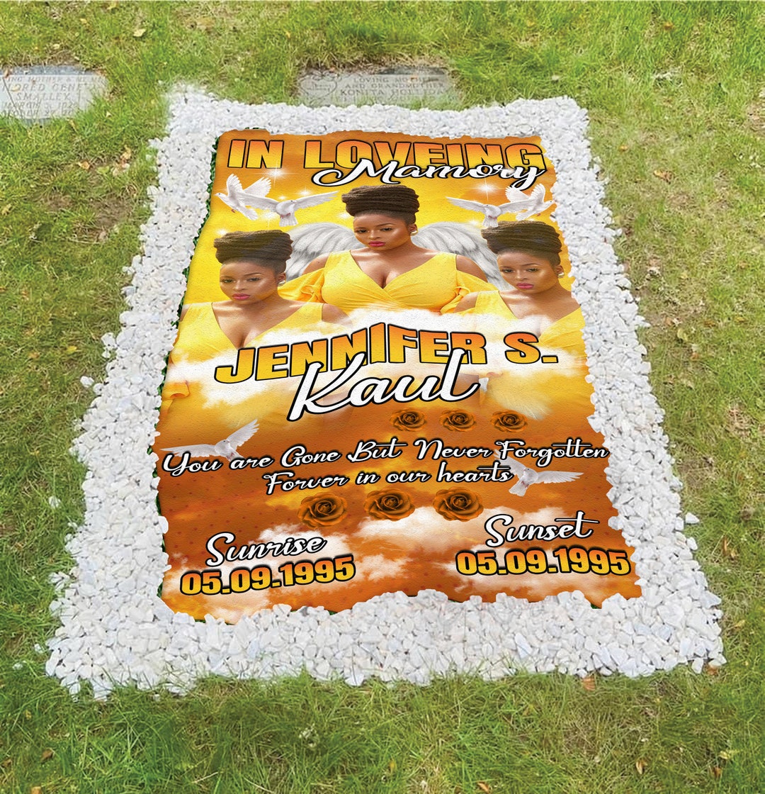 Custom Heavenly Memorial Blankets Grave Covers Rest in Love Blanket
