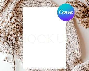 Boho 5x7 Card Mockup: Invitation & Greeting Card Canva Template (Digital Download)