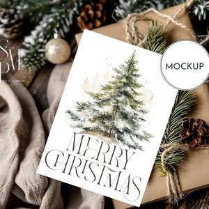 Weihnachtskarte Mockup, Mockup Weihnachtskarte, Urlaubskarte Mockup, Mockup Urlaubskarte, Einladung Mockup, 5x7 Smart Objekt PSD JPG Mockup