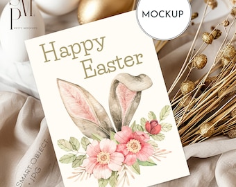 Easter Card Mockup: 5x7 Boho Stationery (PSD & JPG)