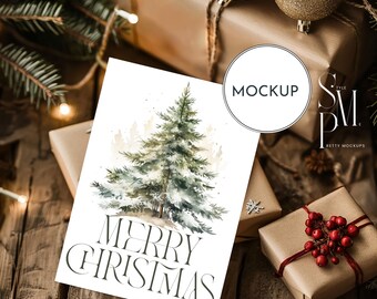 Christmas Card Mockup: 5x7 Smart Object (PSD, JPG)