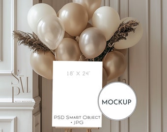 Wedding Sign Mockup: 18x24 Modern Farmhouse Easel (Digital Download)