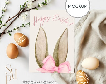 Easter Card Mockup: 5x7" Boho Stationery (PSD & JPG)