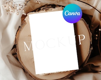 5x7 Card Mockup: Boho Invitation Display, Canva Template (Digital Download)
